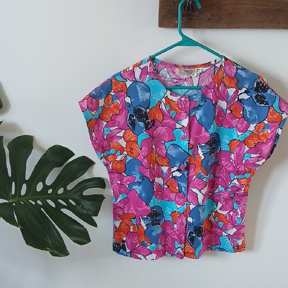 Vintage Floral Multicolor Women's Top